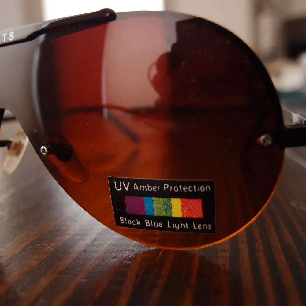 Vintage SPORTS 1/2 rim shield sunglasses.- amber gradient- non polar-unisex